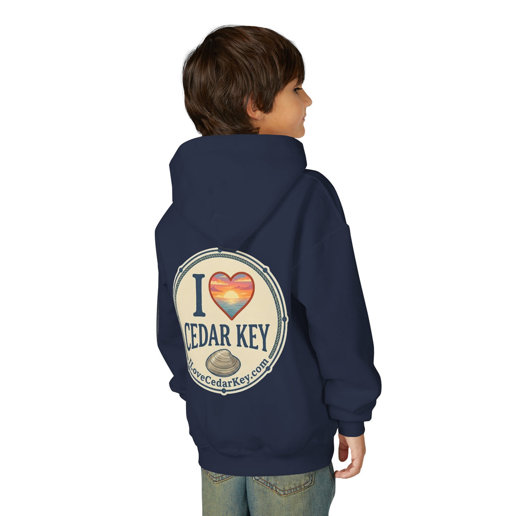 Youth Hoodie — I Love Cedar Key Logo Hooded Sweatshirt