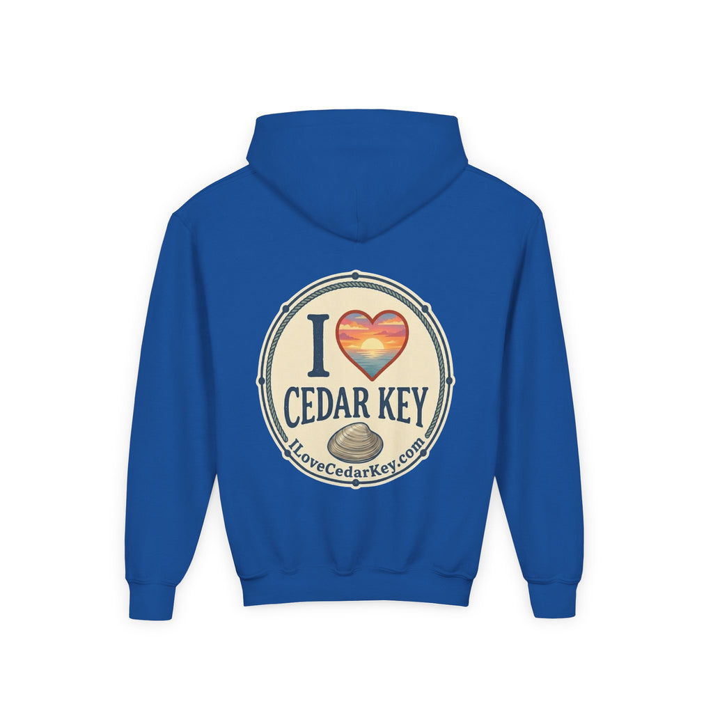 Youth Hoodie — I Love Cedar Key Logo Hooded Sweatshirt