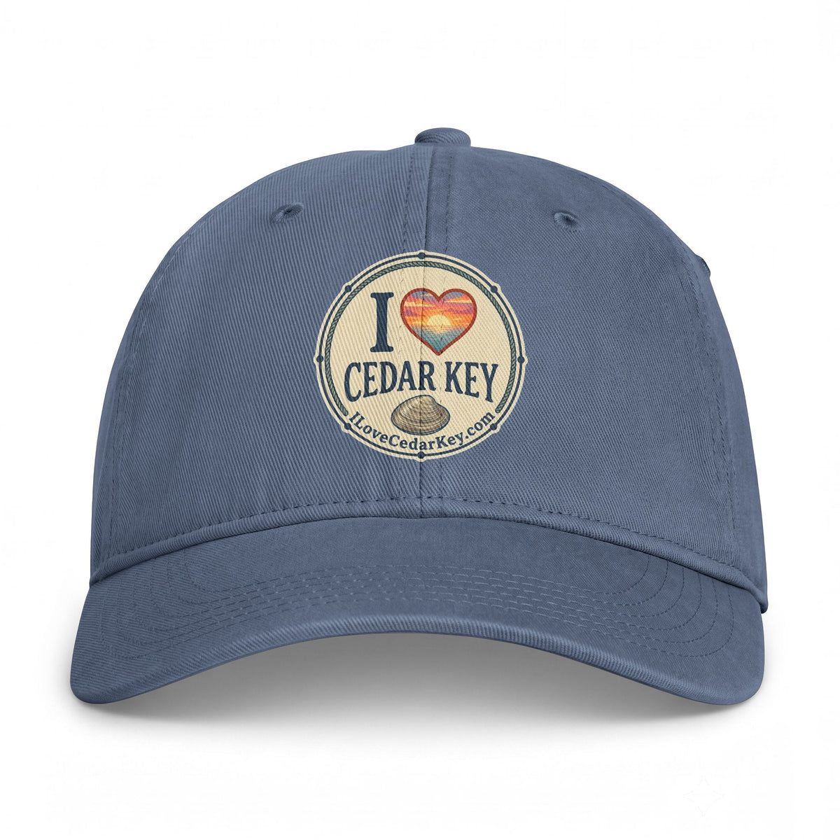 Official "I Love Cedar Key" Vintage Cotton Beach Cap | Coastal Fishing