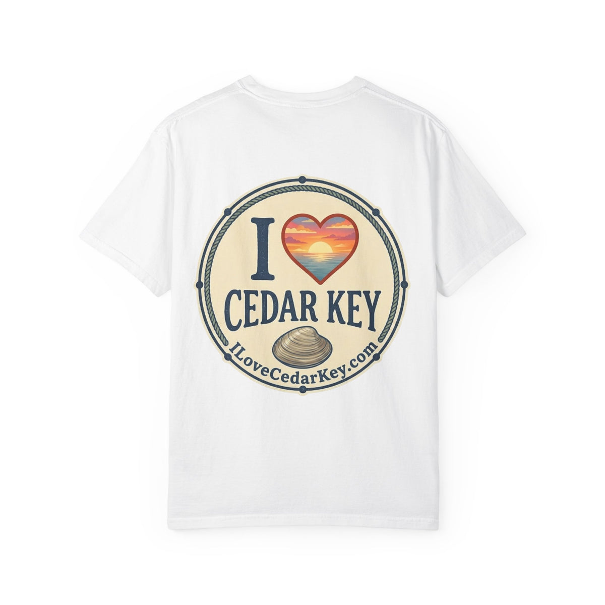 Official I Love Cedar Key logo Souvenir T-Shirt — Beach Tee