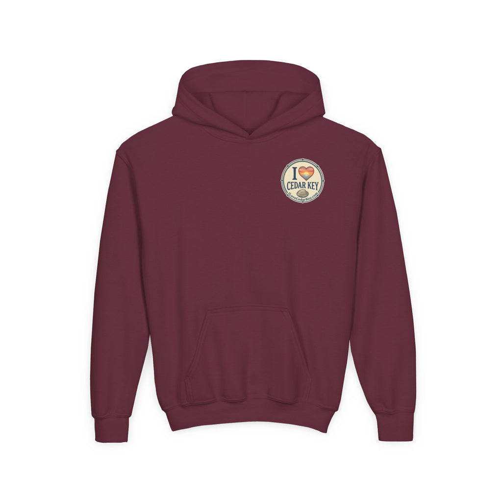 Youth Hoodie — I Love Cedar Key Logo Hooded Sweatshirt