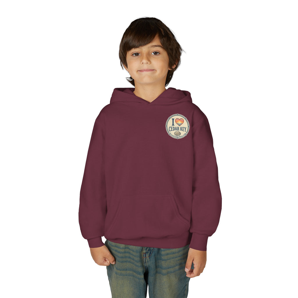 Youth Hoodie — I Love Cedar Key Logo Hooded Sweatshirt