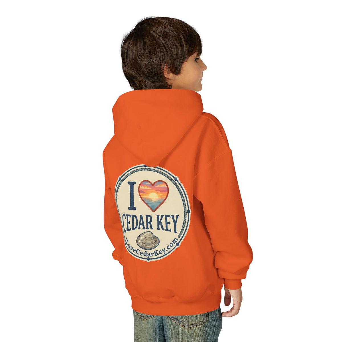 Youth Hoodie — I Love Cedar Key Logo Hooded Sweatshirt