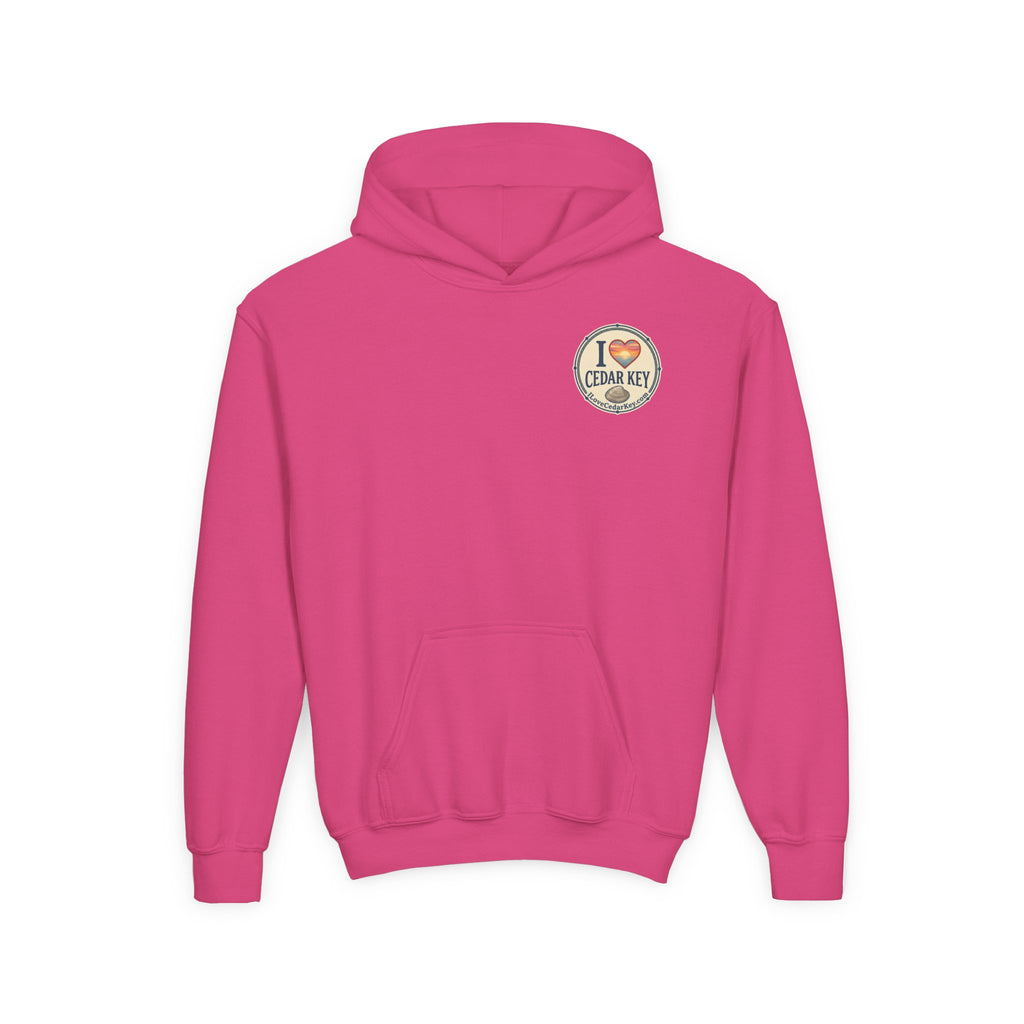 Youth Hoodie — I Love Cedar Key Logo Hooded Sweatshirt