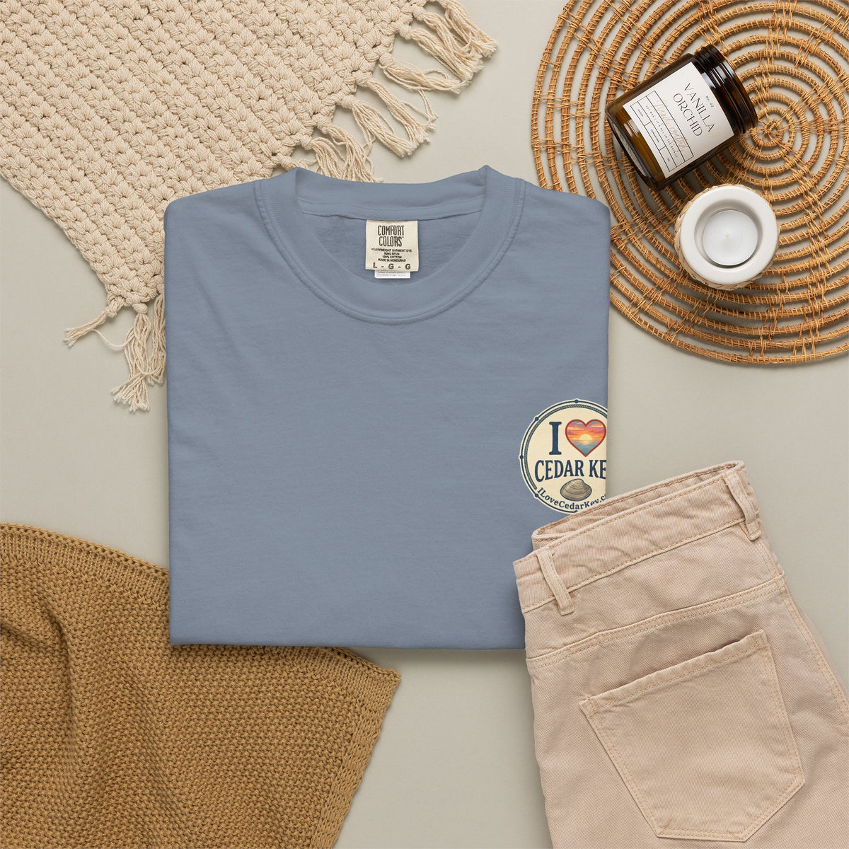 Official I Love Cedar Key logo Souvenir T-Shirt — Beach Tee