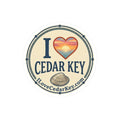 I  Love Cedar Key logo Cut Sticker — Coastal Sunset Souvenir Sticker