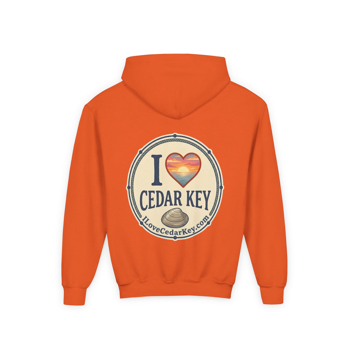 Youth Hoodie — I Love Cedar Key Logo Hooded Sweatshirt