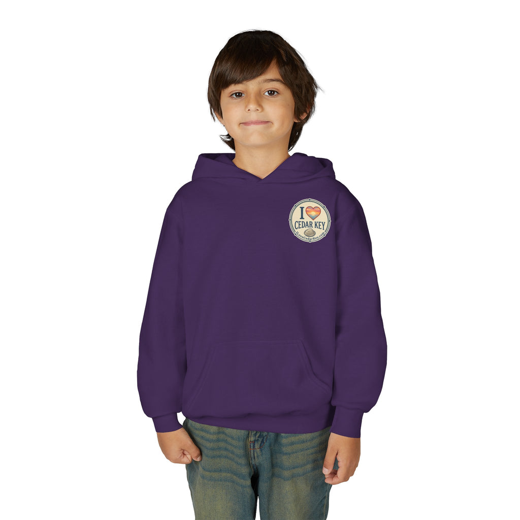 Youth Hoodie — I Love Cedar Key Logo Hooded Sweatshirt