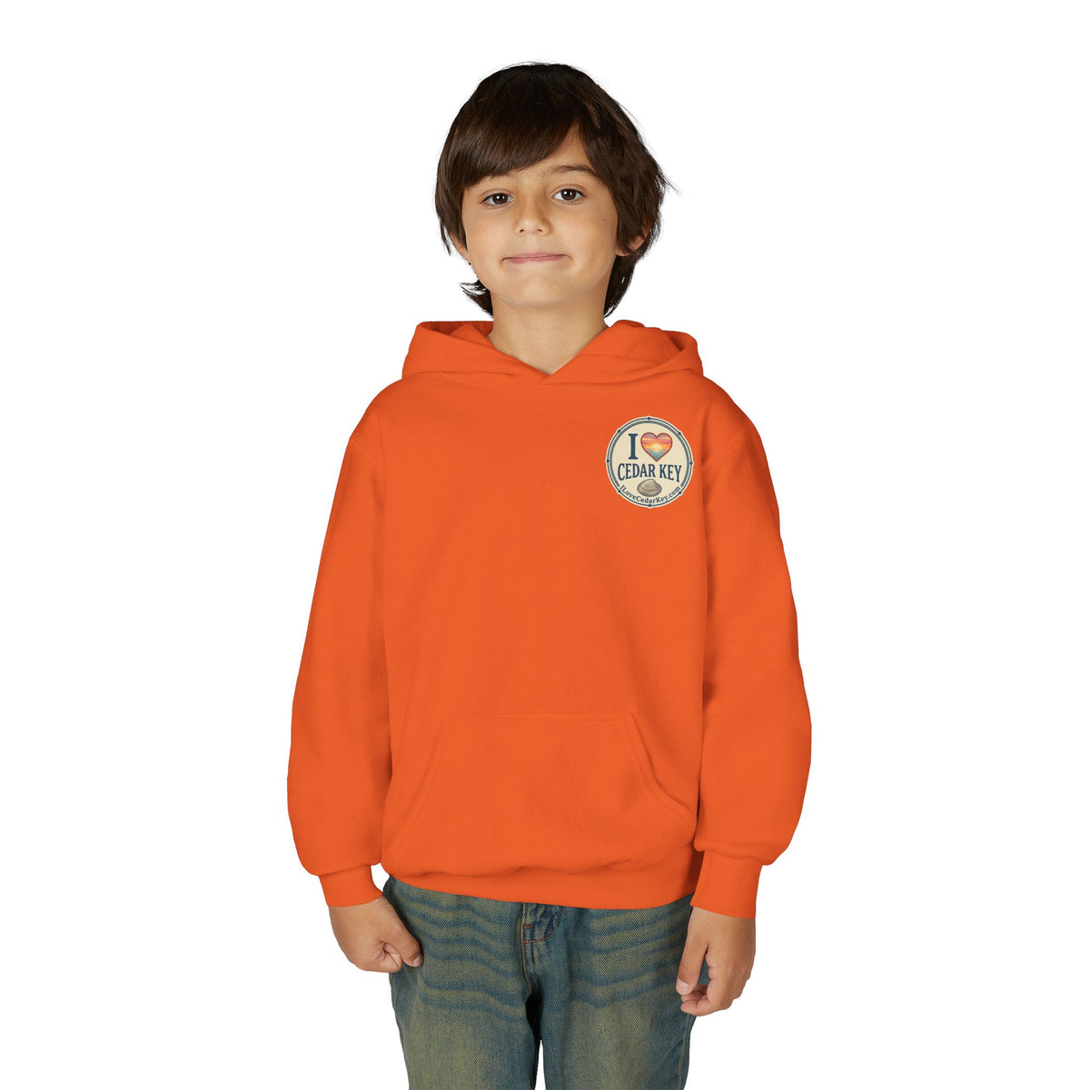 Youth Hoodie — I Love Cedar Key Logo Hooded Sweatshirt