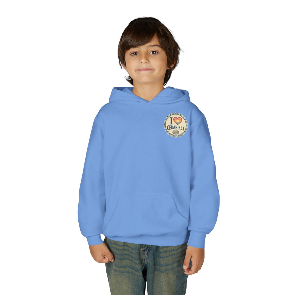 Youth Hoodie — I Love Cedar Key Logo Hooded Sweatshirt