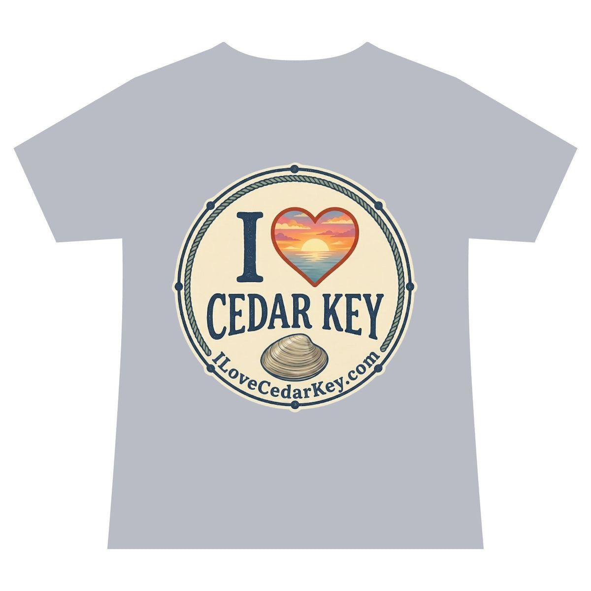 Official I Love Cedar Key logo V-Neck Tee