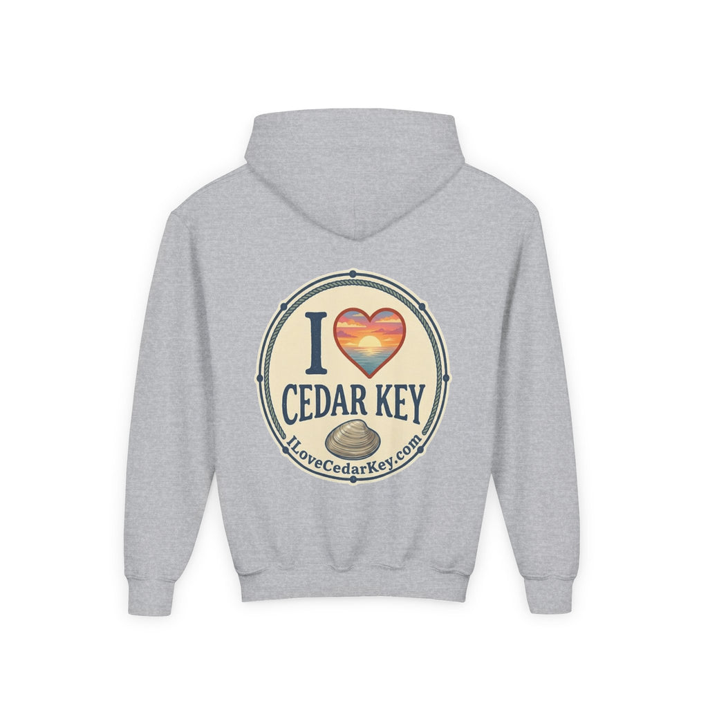 Youth Hoodie — I Love Cedar Key Logo Hooded Sweatshirt