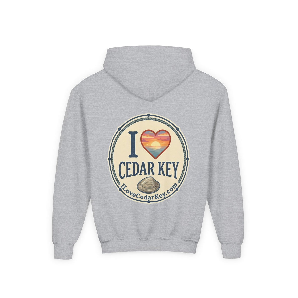 Youth Hoodie — I Love Cedar Key Logo Hooded Sweatshirt