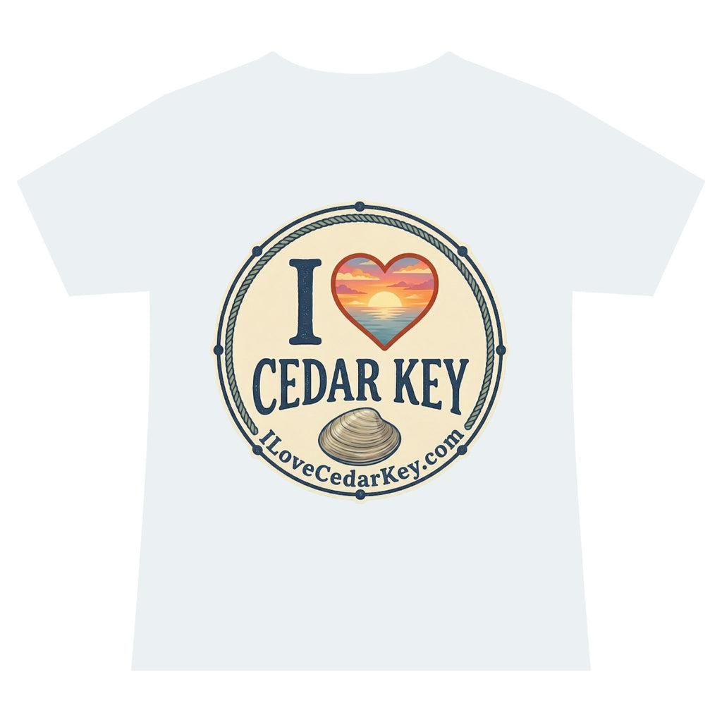 Official I Love Cedar Key logo V-Neck Tee