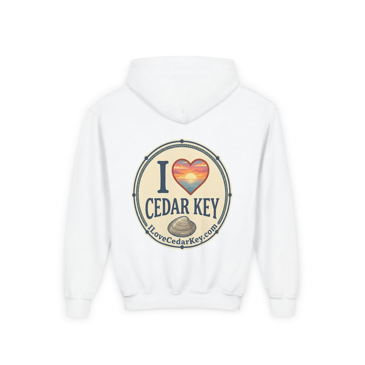 Youth Hoodie — I Love Cedar Key Logo Hooded Sweatshirt