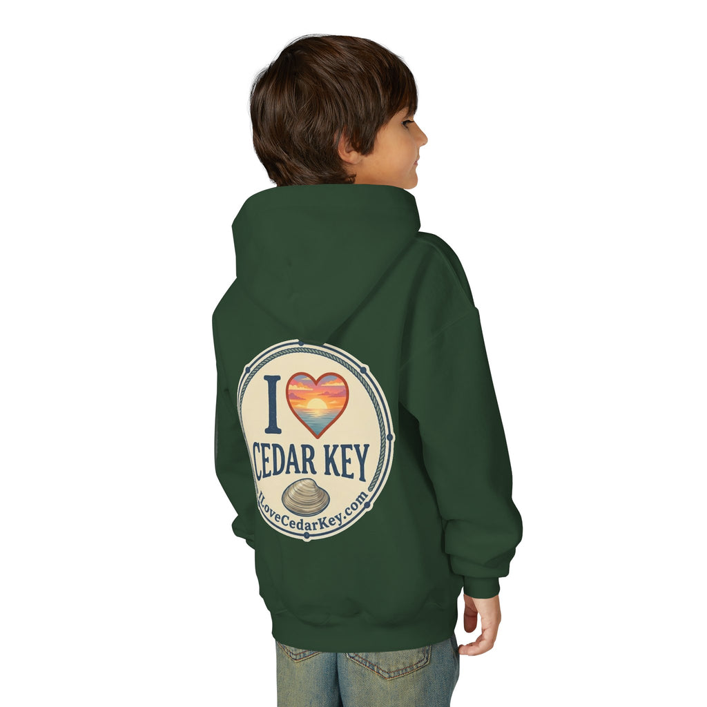 Youth Hoodie — I Love Cedar Key Logo Hooded Sweatshirt