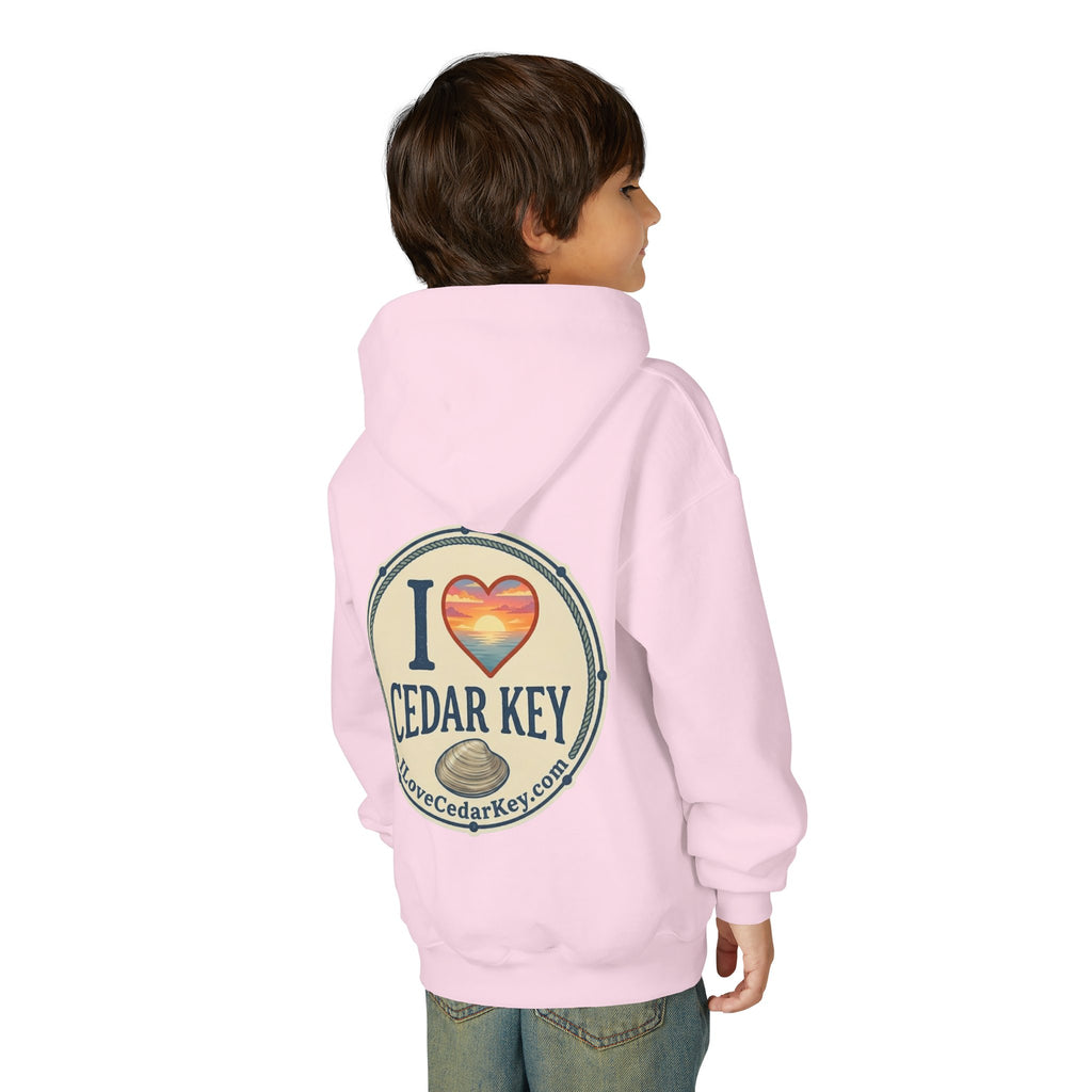 Youth Hoodie — I Love Cedar Key Logo Hooded Sweatshirt