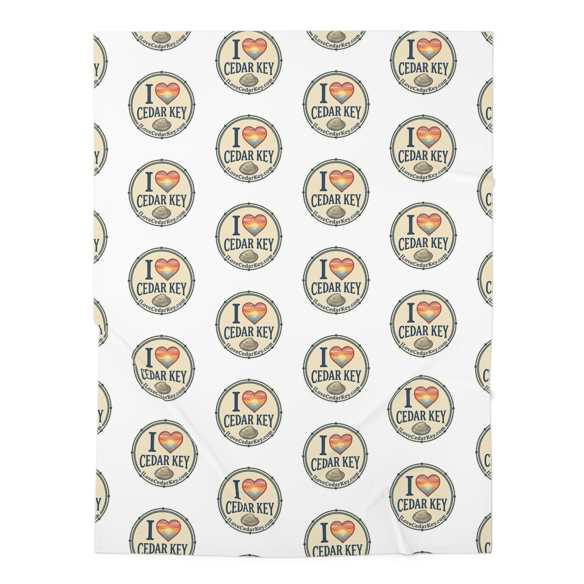I Love Cedar Key Baby Swaddle Blanket — Soft Newborn Swaddling Wrap, Local Town Keepsake Gift