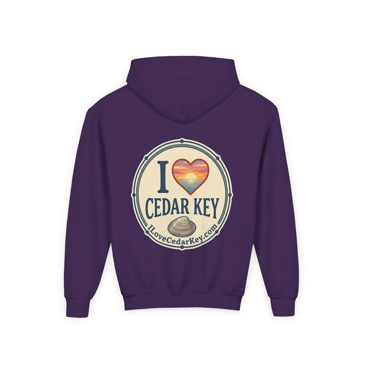 Youth Hoodie — I Love Cedar Key Logo Hooded Sweatshirt