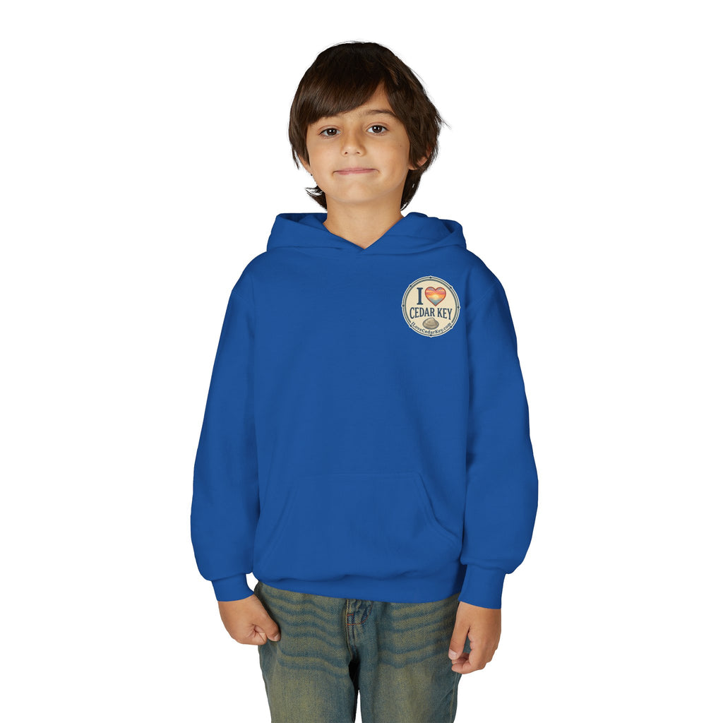 Youth Hoodie — I Love Cedar Key Logo Hooded Sweatshirt