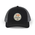 I  Love Cedar Key Snapback Trucker Hat — Retro Sunset Beach Cap