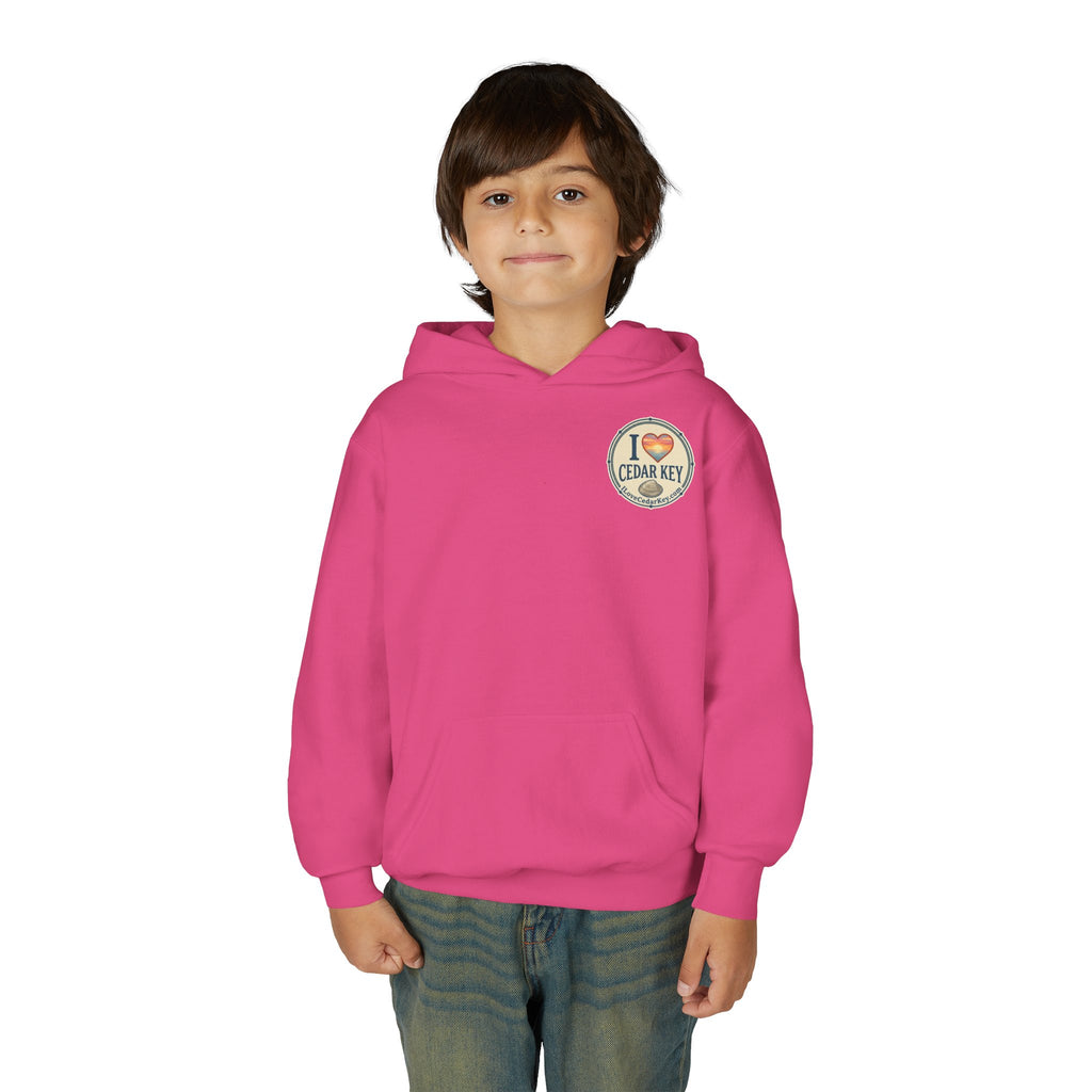 Youth Hoodie — I Love Cedar Key Logo Hooded Sweatshirt