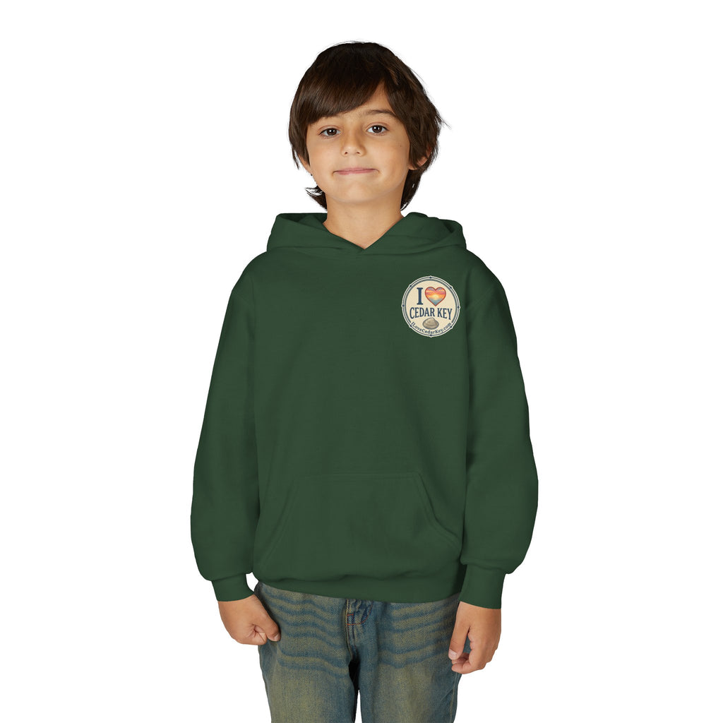 Youth Hoodie — I Love Cedar Key Logo Hooded Sweatshirt