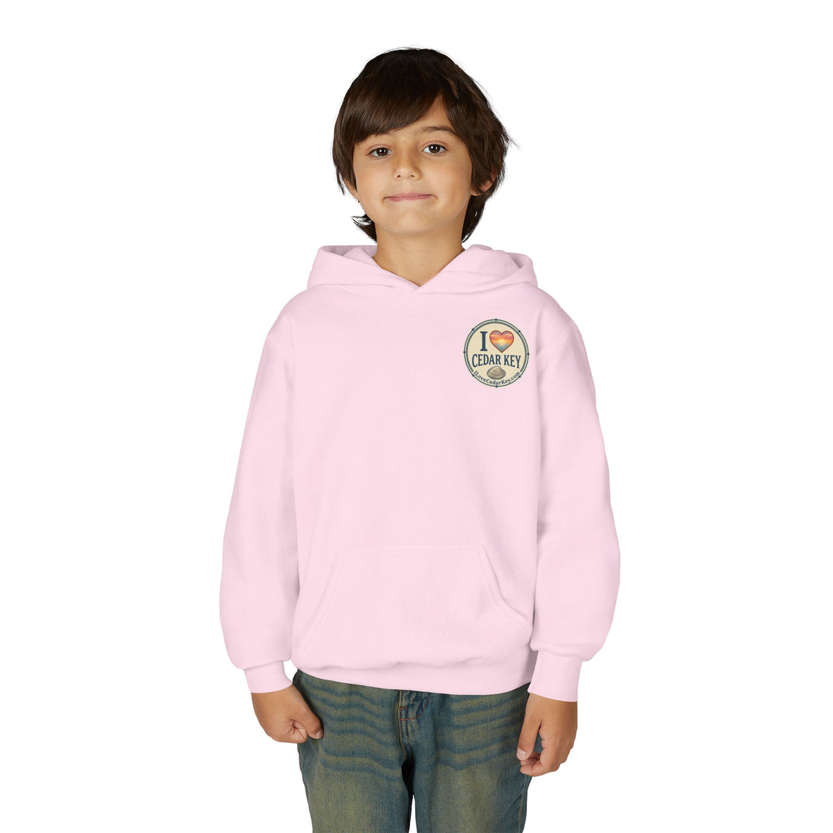 Youth Hoodie — I Love Cedar Key Logo Hooded Sweatshirt