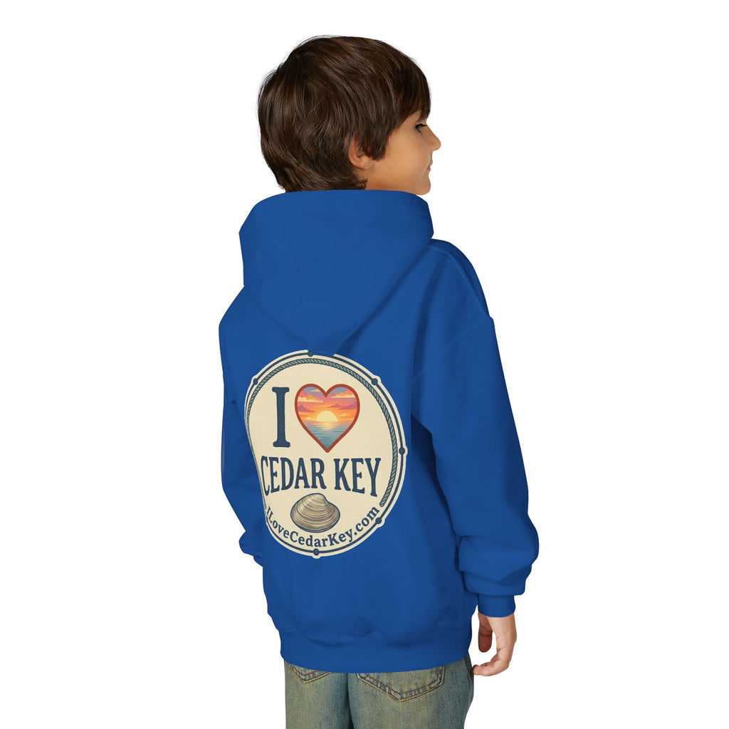 Youth Hoodie — I Love Cedar Key Logo Hooded Sweatshirt