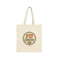 Cedar Key Cotton Tote Bag – I  Love Cedar Key logo Beach Market Bag