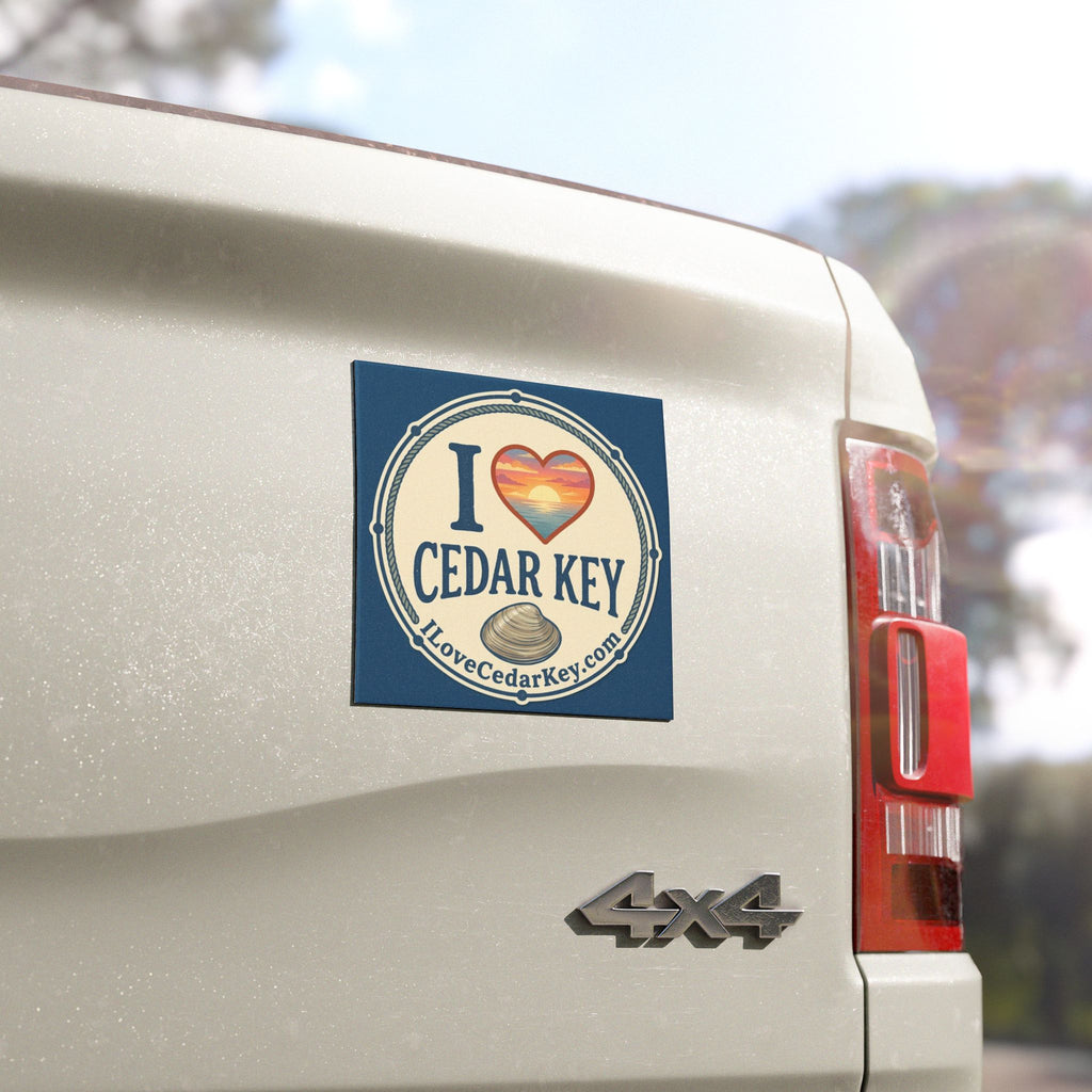 I Love Cedar Key logo Car Magnet