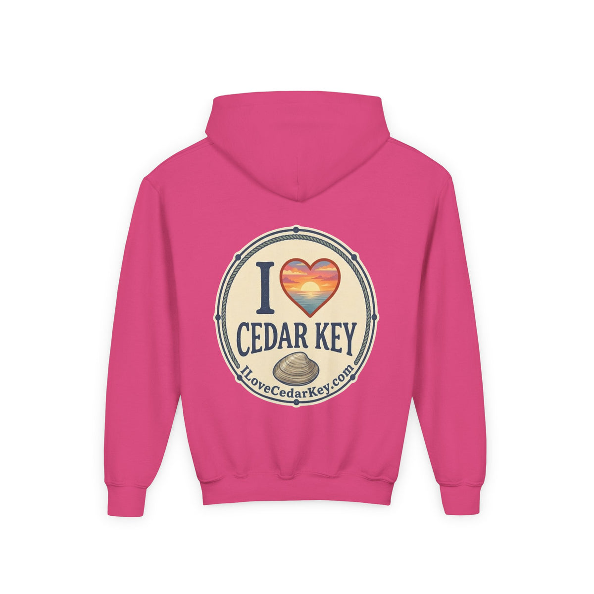 Youth Hoodie — I Love Cedar Key Logo Hooded Sweatshirt