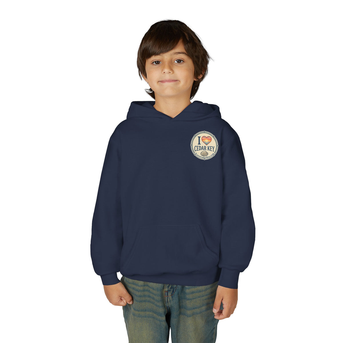 Youth Hoodie — I Love Cedar Key Logo Hooded Sweatshirt