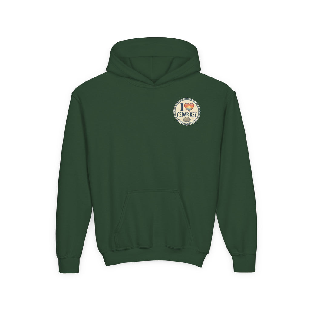 Youth Hoodie — I Love Cedar Key Logo Hooded Sweatshirt