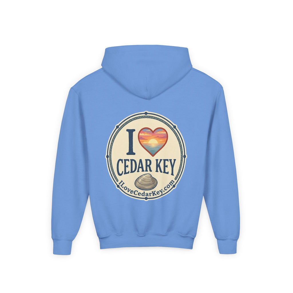 Youth Hoodie — I Love Cedar Key Logo Hooded Sweatshirt