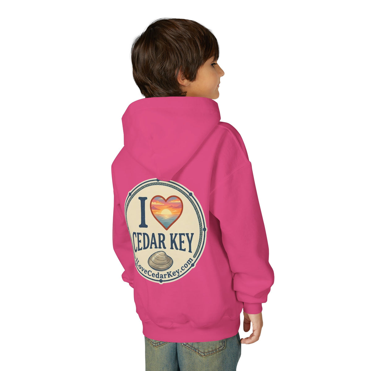 Youth Hoodie — I Love Cedar Key Logo Hooded Sweatshirt