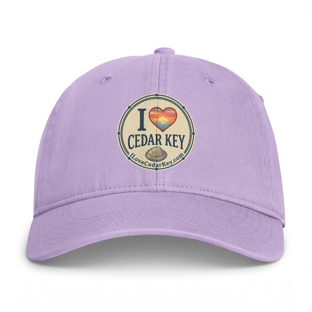 Official "I Love Cedar Key" Vintage Cotton Beach Cap | Coastal Fishing