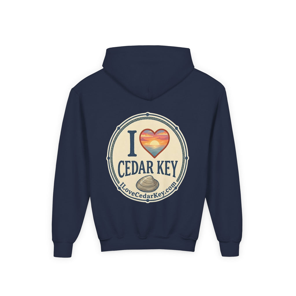Youth Hoodie — I Love Cedar Key Logo Hooded Sweatshirt