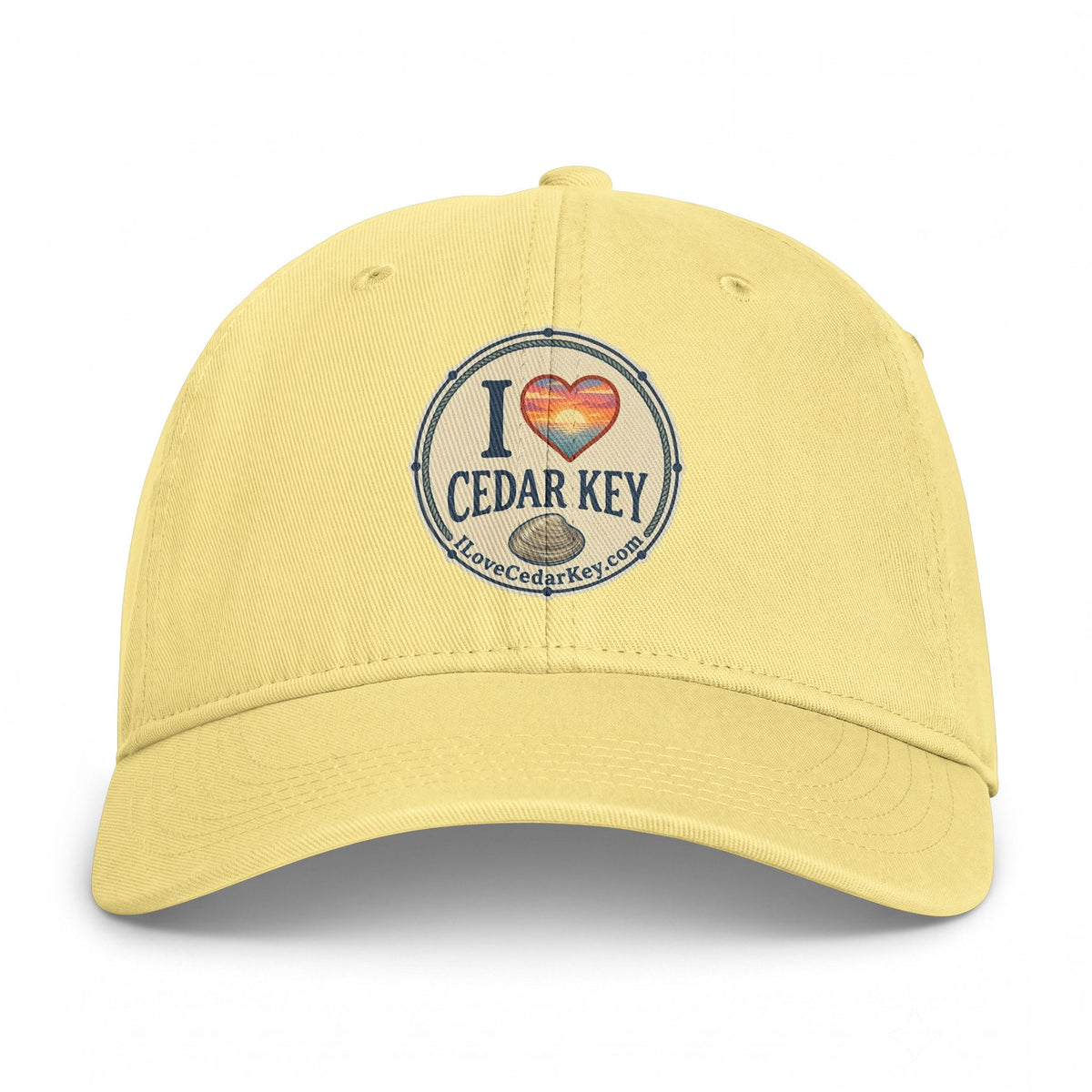 Official "I Love Cedar Key" Vintage Cotton Beach Cap | Coastal Fishing