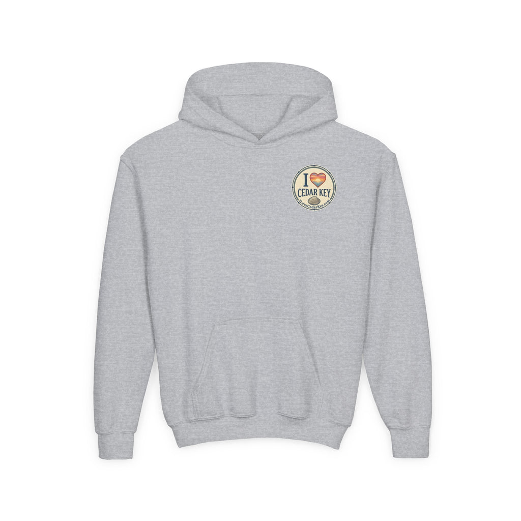 Youth Hoodie — I Love Cedar Key Logo Hooded Sweatshirt