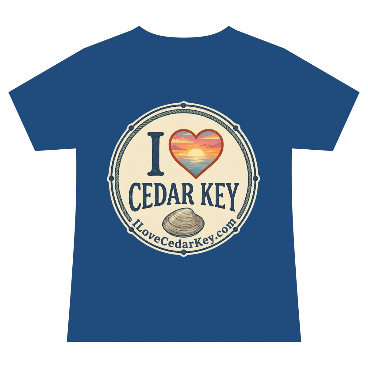 Official I Love Cedar Key logo V-Neck Tee