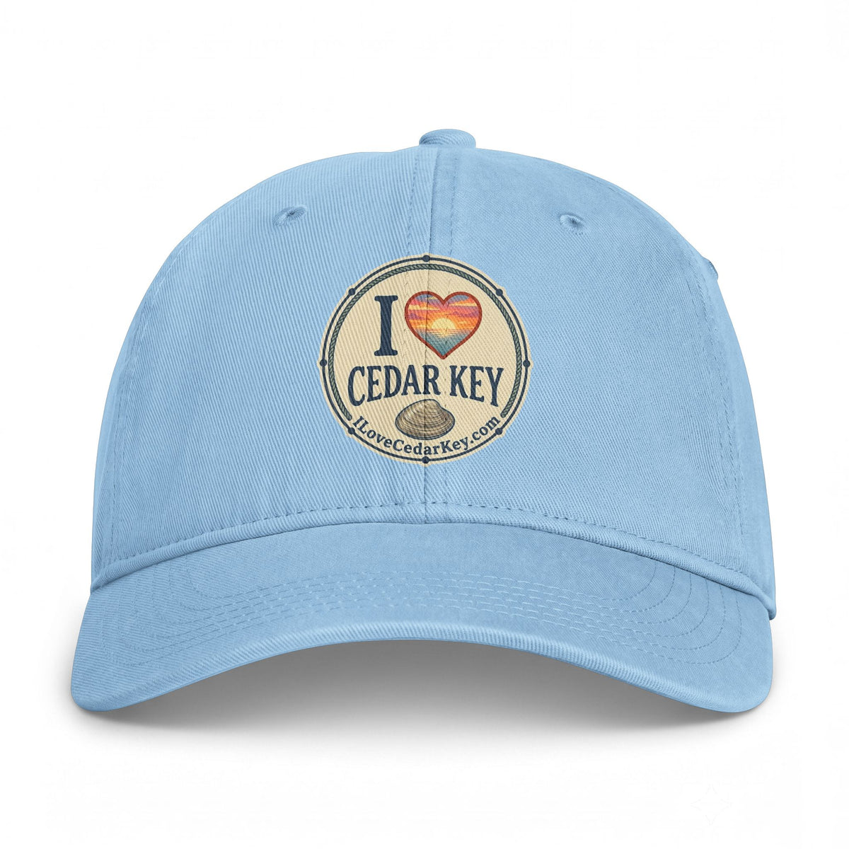 Official "I Love Cedar Key" Vintage Cotton Beach Cap | Coastal Fishing
