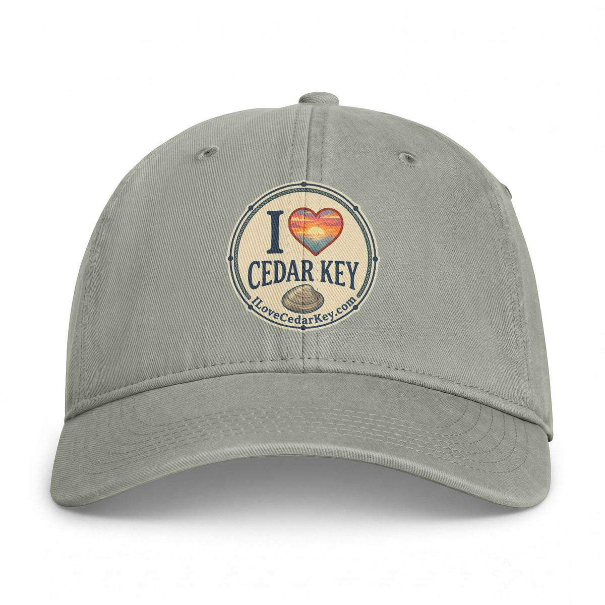 Official "I Love Cedar Key" Vintage Cotton Beach Cap | Coastal Fishing