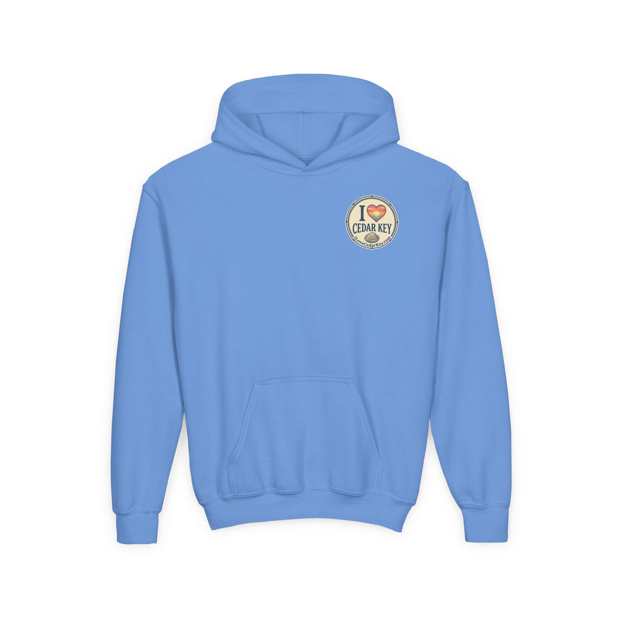 Youth Hoodie — I Love Cedar Key Logo Hooded Sweatshirt