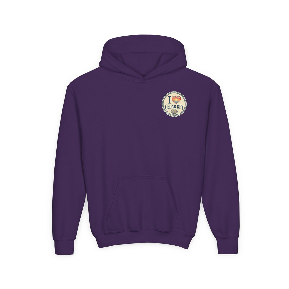 Youth Hoodie — I Love Cedar Key Logo Hooded Sweatshirt