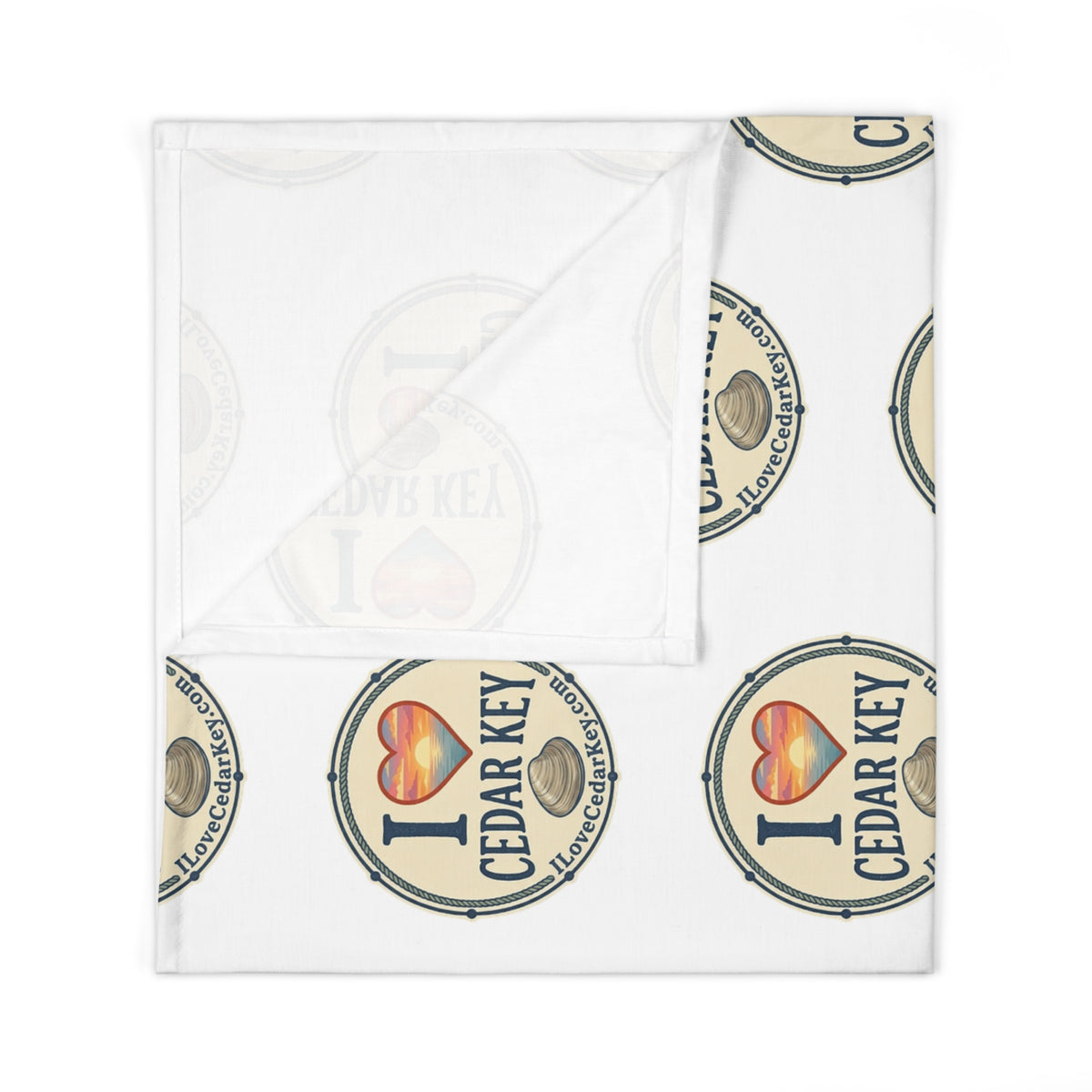 I Love Cedar Key Baby Swaddle Blanket — Soft Newborn Swaddling Wrap, Local Town Keepsake Gift