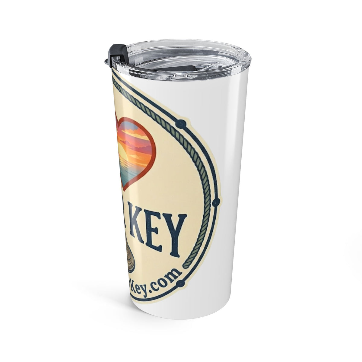 I Love Cedar Key 20oz Travel Tumbler — Coastal Drink Cup